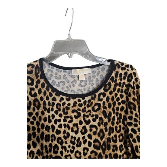 MICHAEL KORS Cheetah Bell Sleeves Flounce Dress - Size Small - Picture 4 of 10